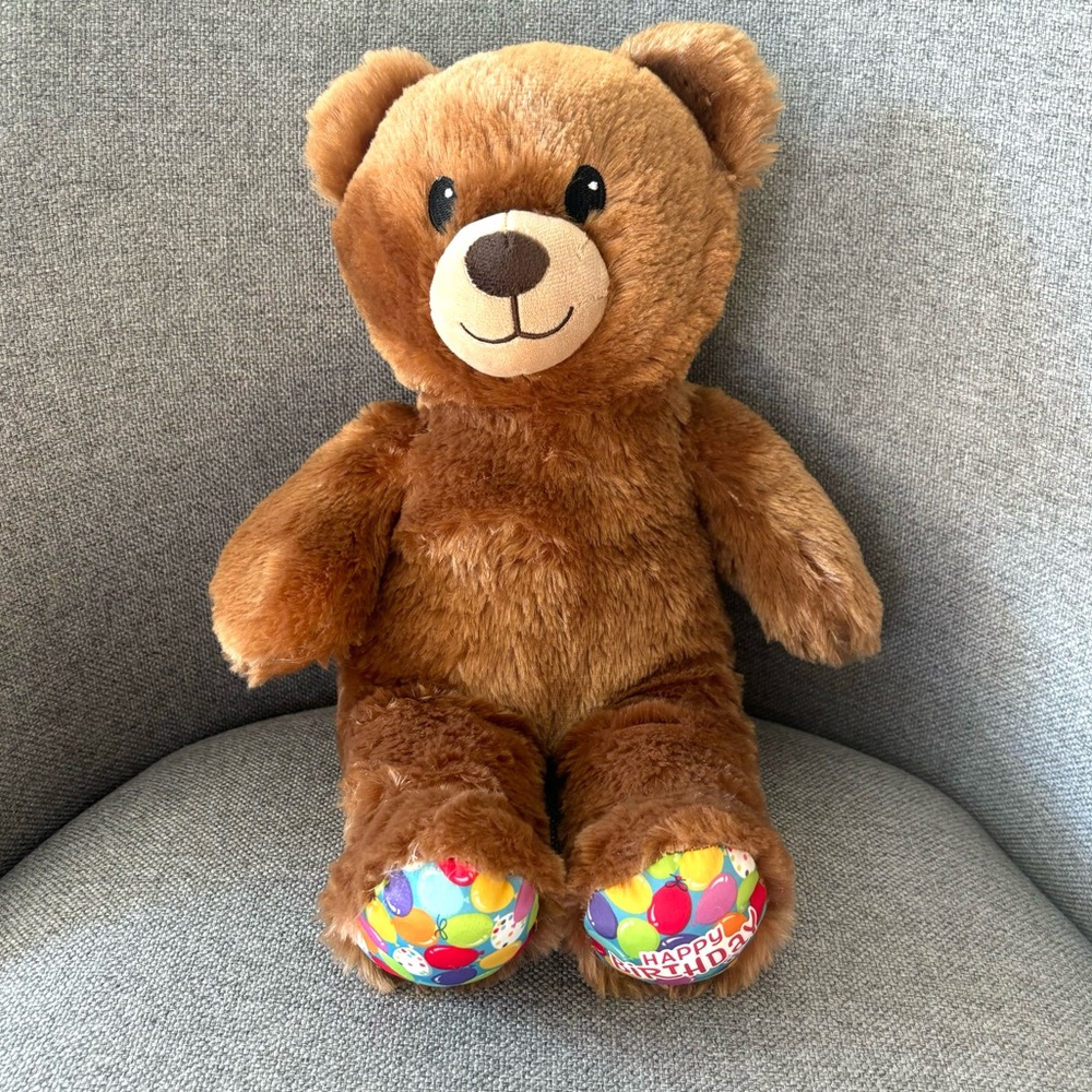 Build‎ A Bear Happy Birthday Balloons Plush Brown Teddy 15" Stuffed Animal Toy